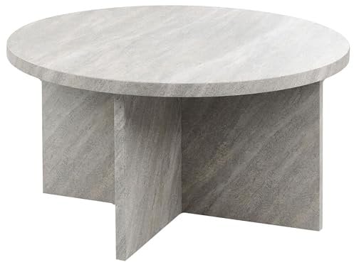 Couchtisch Steinoptik grau X-Form Beine rund ⌀ 80 cm Stanton