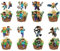 Awonlate 48 Stück Videospiel Topper Cupcake Deko, Gaming Dekoratio Cupcake Wrapper für Tortendeko, Tortendeko für Kuchendekoration, Muffin Deko, Kinder Geburtstag Party