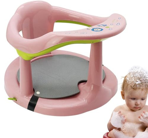 Seggiolino da doccia vasca - Sedile ergonomico per la vasca da bagno con ventose | Seggiolino Doccia bimbos, Seggiolino Bagnetto, da Bagno, per Bambini | 12x12x8in, bianco, rosa, blu