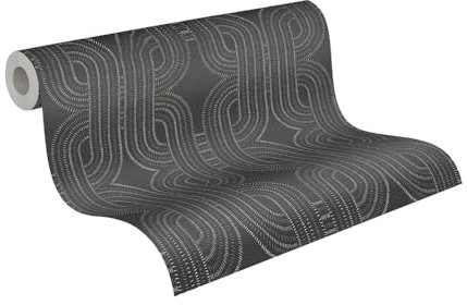 A.S. Création Vliestapete mit 3D Effekt - hochwertige Tapete Grafik 399374 in Schwarz, Braun, Metallic - Tapete Vlies 3D Optik - Made in Germany