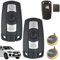 Lot de 2 boîtiers de clé de voiture avec 2 piles LIR2025 - Compatible avec BMW Série 1, 3, 5, 6 X1 X5