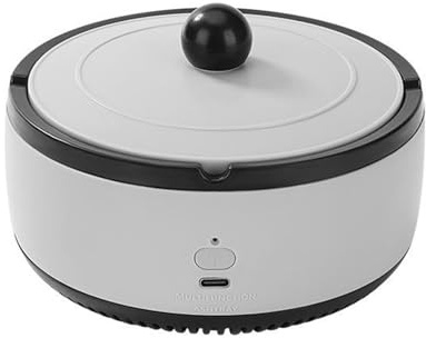 LUNCHS Cenicero Absorbe Humo con Tapa De Funcionamiento Sencillo Puede Purificar El Aire Cómodo Y Portátil para Su Uso En Automóviles(Gray)