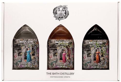Bath Gin 20cl Gin Gift Set – 3 Flavours: Distillery Classic, Fresh Rhubarb, and Orange Sloe, Handcrafted Gins for Gifting, Gift Set, Smooth Flavours