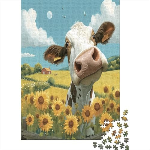 Cute Little Vaca lechera Rompecabezas De 1000 Piezas para Decoración del Cerdoar, Juego EduGatosivo para El Cerdoar Y Adultos, Juguete De Desafío, Rompecabezas De 1000 Piezas 1000pcs (75x50cm)