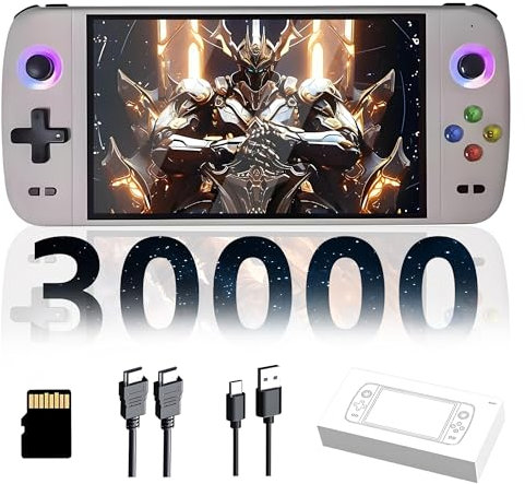M27 Console de Jeux Portable 31000+ Jeux,30+ Émulateurs,Système EmuELEC,écran 1024*600P 7 Pouces IPS Consoles de Jeux vidéo Retro,30+ Langues,3000mAh Console Retrogaming,Plug and Play (Gris, 128G)