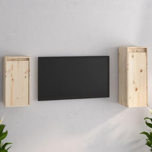 KTHLBRH TV-Schränke 2 STK. Massivholz Kiefer tv Bank kommode Sideboard tv wohnzimmerschrank