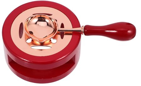 Didiseaon Gold Wax Seal Warmer Kit with Elegant Rose Gold Melting Spoon for Sealing Wax Beads and Sticks Heat-resistant Furnace for Wedding Invitations Christmas Letters and Craft Projects