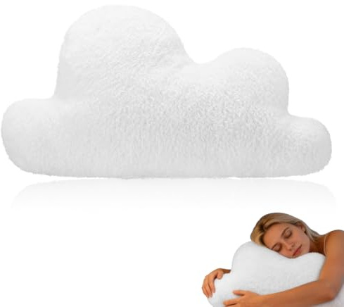 RANJIMA Kuschelkissen, Wolke Bodenkissen Kuschelkissen Stern Flauschiges Dekokissen Kissen Wolkenform Kissen Stoff Plüschkissen für Sofa Bett Stuhl Dekoration Geschenke für Mädchen und Frau,Weiß