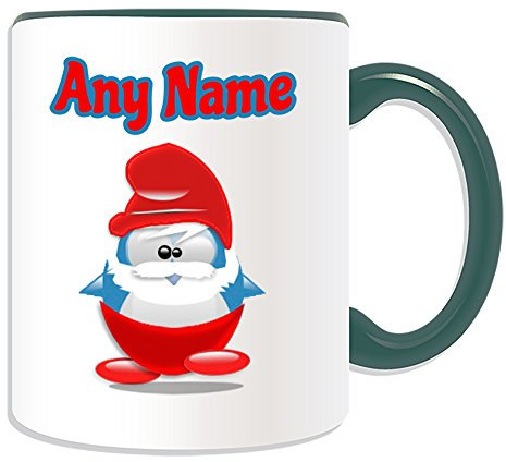 Regalo personalizado – Taza de papá Pitufo (personaje de dibujos animados pingüino, tema de diseño, opciones de color) – Cualquier nombre/mensaje en su único – divertido anime kawaii anime película