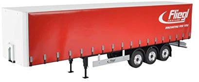 Carson 500907235-1:14 3-Axis Fliegl Megarunner Tarpaulin (Red), RC Truck Accessories, Trailer, Scale 1:14, Tuning Parts, Accessories, Model Making