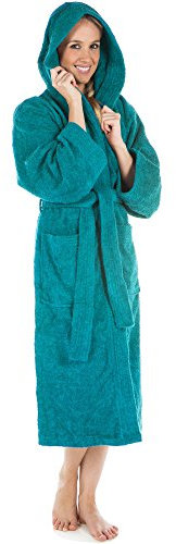 CelinaTex S-XXXL Bademantel Kapuze Uni lang aufgesetzte Taschen Damen Herren Unisex warm Frottee Baumwolle OEKO-TEX Montana