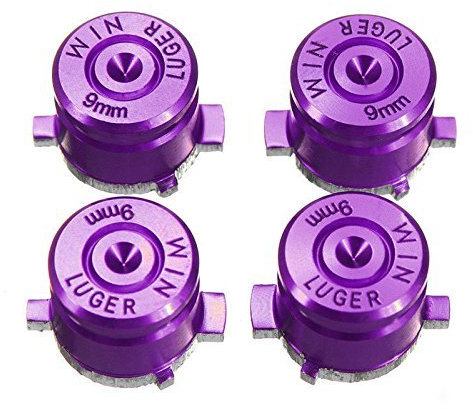 Aluminium Métal Mod kit leviers Joystick Bullet Boutons pour PS4 Manette PS3 de remplacement (Violet)