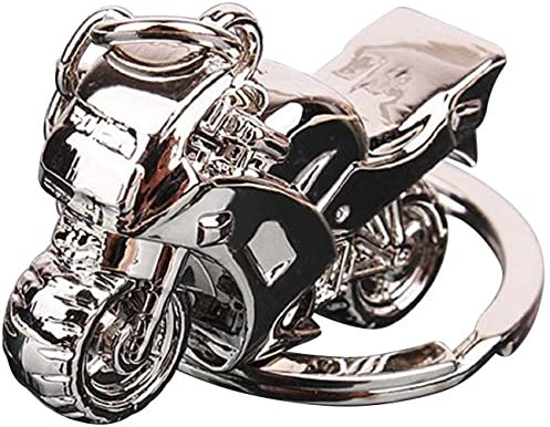 Sportigo® Motorrad Schlüsselanhänger in der Farbe Silber/Bike Motorradfahrer Geschenk Geschenkidee/Schlüssel Anhänger