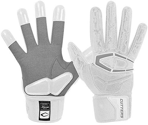Cutters Lineman Gepolsterte Fußball-Handschuhe, Force 3.0, extrem griffig, flexible gepolsterte Handflächen und Handrücken, Erwachsene, 1 Paar