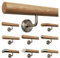 TIBU Esche Holz Handlauf Geländer 0,3m - 6m, Länge 80 cm, Ende gefast und 2 gewinkelte Halter