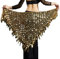 Lauthen.S Damen Bauchtanz Hüftschal Pailletten Mesh Dreieck Wickelrock Taille Kette - Gold - 26/43W