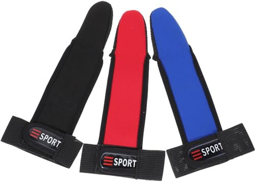 LIOOBO 3 Stücke Einfingerhandschuh Angeln Schutzhandschuh Fischer Casting Handschuh rutschfeste (rot, blau und schwarz)