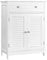 VASAGLE Mueble de Almacenamiento, Armario de Baño, Armario, 60 x 30 x 80 cm, con 2 Puertas de Persiana, Cajón, Tabla Ajustable, Estilo Nórdico Escandinavo, Blanco Mate BBC51WT