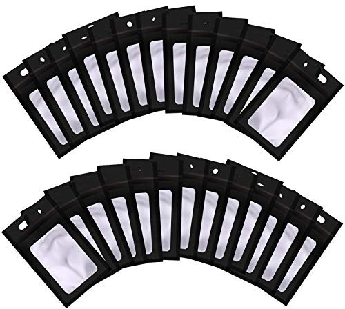 BQTQ 150 Stück Folienbeutel Aluminiumfolie Beutel mit Reißverschluss Zip Beutel Folie für Essenslager Party Süßigkeit Plätzchen Seife, Schwarz, 6x10cm