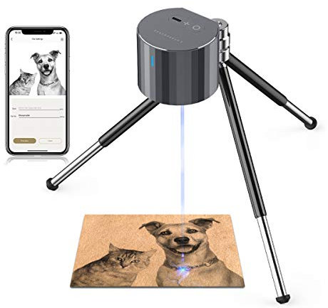 LaserPecker L1 Pro Incisore Laser, Laser Cutter Portatile Taglio Laser Strumenti, Macchina Taglio Laser con Supporto da Tavolo e Occhiali Protettivi Incisione Laser per Legno Pelle Acrilico, Basic