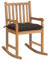 vidaXL Teak Massiv Schaukelstuhl mit Taupe Kissen Schaukelsessel Gartenmöbel Sessel Stuhl Relaxstuhl Gartenstuhl Schwingsessel Holzstuhl