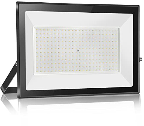 bapro 300W Foco LED Exterior,30000 LM Alto Brillo Floodlight LED 3000K Proyector Foco Led Blanco cálido Foco LED Interior Luz Exterior IP65 Impermeable Led Reflector LED pare Garajes Jardines Almacén