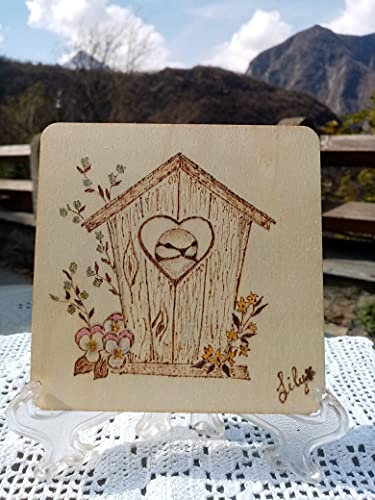 Quadretto in legno - Casetta degli uccellini