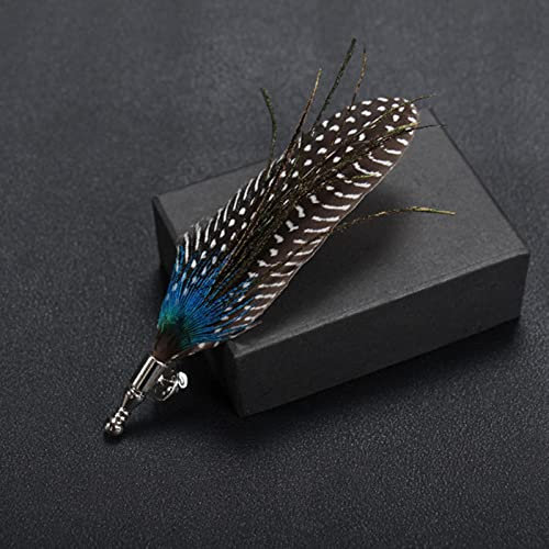 HCMA Classique Plume de Paon Broche écharpe Boucle épinglettes et Broches Bijoux Pont Costume Mariage Hommes Accessoires