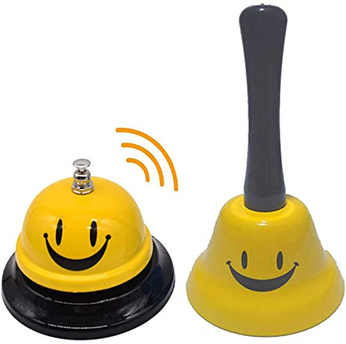 2 Stück Rezeptionsklingel Metall Tischglocke Handglocke Tischglocke Rezeptionsklingel Tischklingel Anrufsglocke Zähler Schreibtisch Kleine Glocke für Restaurant Küche Hotel Bars Service Haustier
