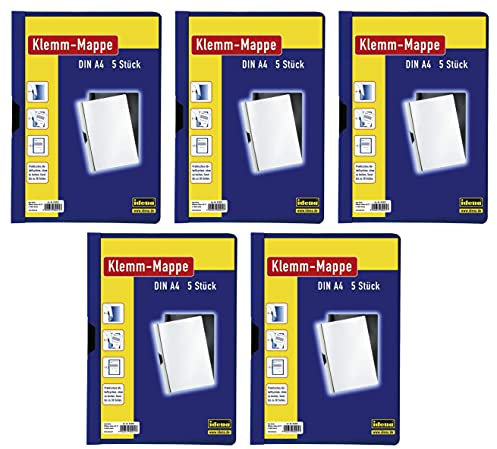 Idena 300572 - Klemmmappe für DIN A4, blau, 5 Stück (5)