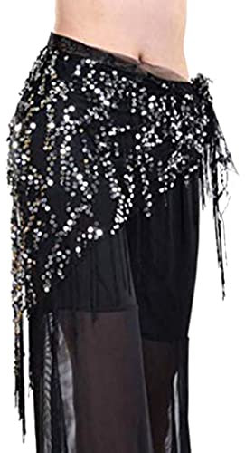 Bauchtanz Hüfte Schal Dekorationen Zubehör Bauchtanz Taille Kette Tanzen Kostüm Beauty Taille Leistung, Schwarz Silber