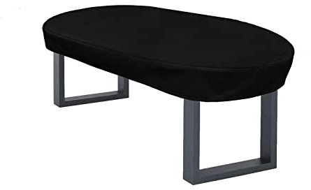 Kaufpirat Premium Abdeckplane Oval 230x120x15 cm Essbank Sitzbank Holzbank Gartenmöbel Gartentisch Hülle Abdeckung Haube Schutzhülle Abdeckhaube 900 D, 500 g/m², 6.000 mm Wasserbeständigkeit Schwarz