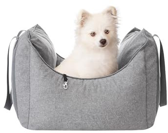 PillowPrim Hundeautositz, Hundedecke Auto rückbank, Transportbox Katze, Hundebox, Hundekorb, Hundegeschirr, Hundebett, Hundekörbchen, Graphit Inari, 60 x 55 cm