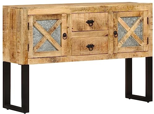 vidaXL Sideboard 110x30x74 cm Raues Mangoholz