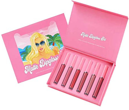 Cargo Lip Liner 6Pcs Liquid Lipstick Makeup Set Liquid Long Lasting Wear Non Stick Cup Not Fade Waterproof Lip Gloss Mist Non Fading Lipstick Rose Suit Rose Lip Liner Toasted