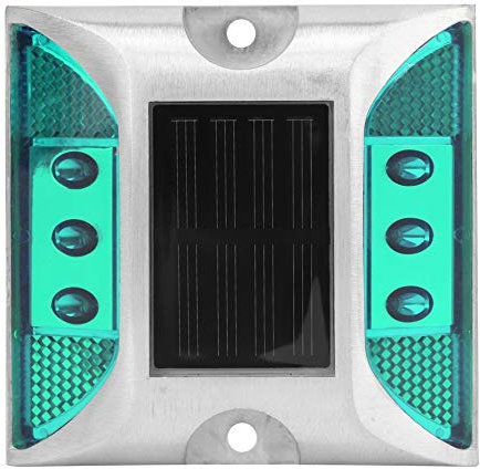 Tiiyee Grundleuchten, LED Solar Power BOD Marker Road Reflektor wasserdichte Außenstraßenstraßenstraßen Spike Automatische Lampe Warnwarnschritt Langer Betrachtung(grün)