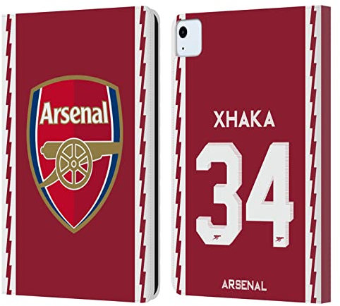 Head Case Designs Licenciado Oficialmente Arsenal FC Granit Xhaka Equipación De Jugadores 2022/23 Carcasa de Cuero Tipo Libro Compatible con Apple iPad Air 2020/2022
