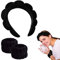 GUGUGO Stirnband Handgelenk Waschband Set, Haarband Kosmetik, Headband Skincare, Make Up Haarband, Schwamm und Frottee Stoff Stirnband für Hautpflege, Gesichtsreinigung, Dusche