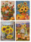 Diamond Painting Bilder Erwachsene Kinders, 5D DIY Diamant Painting Malerei Herbst Sonnenblume Blumen Kürbis, Daiments Bausätze Diamantmalerei für Home Décor Wand Dekorationen, Set 4 Diamant-Malerei