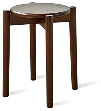 StejaR Quadratischer Hocker, Holzhocker, Make-up-Hocker, stapelbarer Hocker, Küche, Büro, Partystuhl (Farbe: Walnuss-A) Comfortable Anniversary