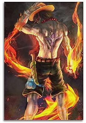 VZRSQZK One Piece Ace Poster, dekoratives Gemälde, Leinwand, Wandposter und Kunstdruck, modernes Familienschlafzimmer-Dekor-Poster, 20 x 30 cm