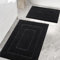Homaxy Mikrofaser Badezimmerteppich Set 2 teilig rutschfest Waschbar Badematte Set Weiche Badteppich Set Wasserabsorbierend Badvorleger für Badezimmer - 40x60 cm+60x90 cm,Schwarz
