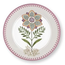 Pip Studio Lily&Lotus Frühstücksteller Weiss/lila 21cm