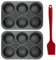 2 Pack Bakeware Yorkshire Pudding Tray Cupcake Tray Muffin Trays 6 Cup Yorkshire Pudding Tin Mini Cake Tins Baking Tray Set Non-Stick Muffin Cases for Baking Pastries , Bun, Cupcakes(Free Brush)