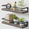 AFAjwsc Schweberegale Wandregal, Wandregal Holz 2er Set 42cm, Paulownia-Holz Regal Wand für Badezimmer,Schlafzimmer,Wohnzimmer,Küche,Home Office,Waschküche