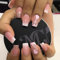 24pcs French Tip False Nails Short Square White Pink Ombre Press on Nails Glitter Gold Fake Nails Glue on Nails Geometry Removable Fake Nails Full Cover Nails Women Girls Nail Art Accessories