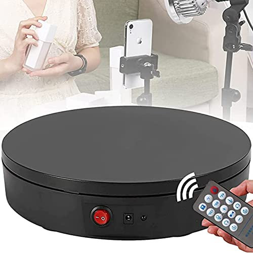 Plato Giratorio Eléctrico Plato Giratorio Eléctrico Profesional Giratorio De 360 Grados para Video En Vivo, Plataforma Giratoria Automática, Mesa De Exhibición De Productos, con Control Remoto,Black
