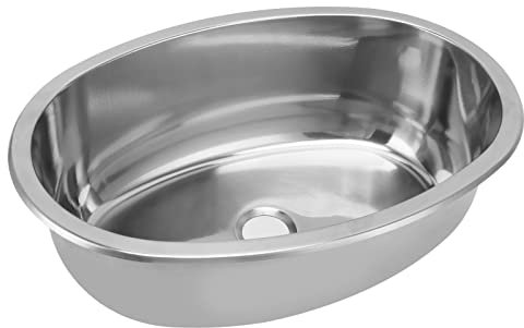 Évier Ovale pour Bateau Marin en Acier Inoxydable brossé, Grande capacité, Drainage Rapide, Fabrication Exquise, Camping-car, Yacht, Camping-car, Caravane, Cuisine