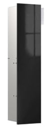 Emco Asis Pure Einbauschrankmodul fürs Bad - Badschrank Unterputz mit Glasfront in schwarz Türanschlag Links