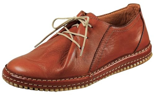 Gemini Damen Schnürschuh Halbschuh weiches Leder Wechselfußbett 336468-02, Größe:42 EU, Farbe:Braun
